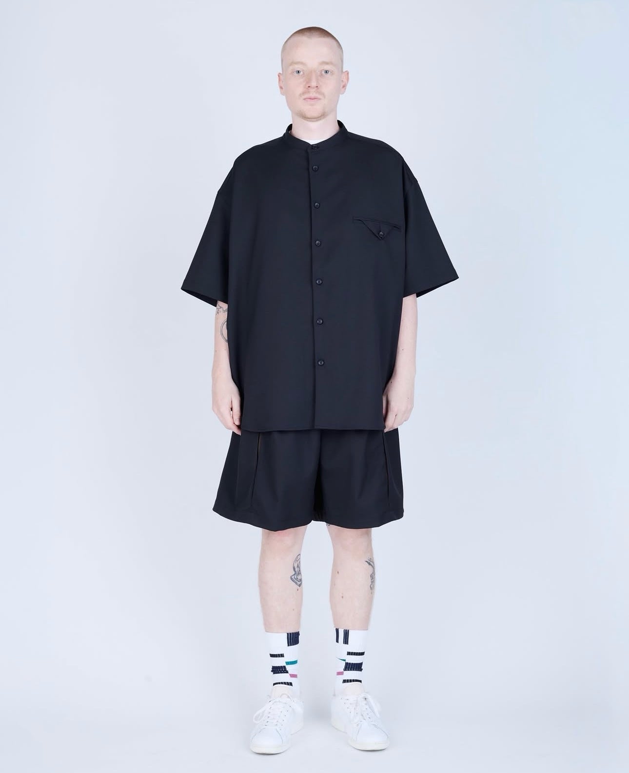 UNTRACE _262 NO COLLAR SHIRT S/S