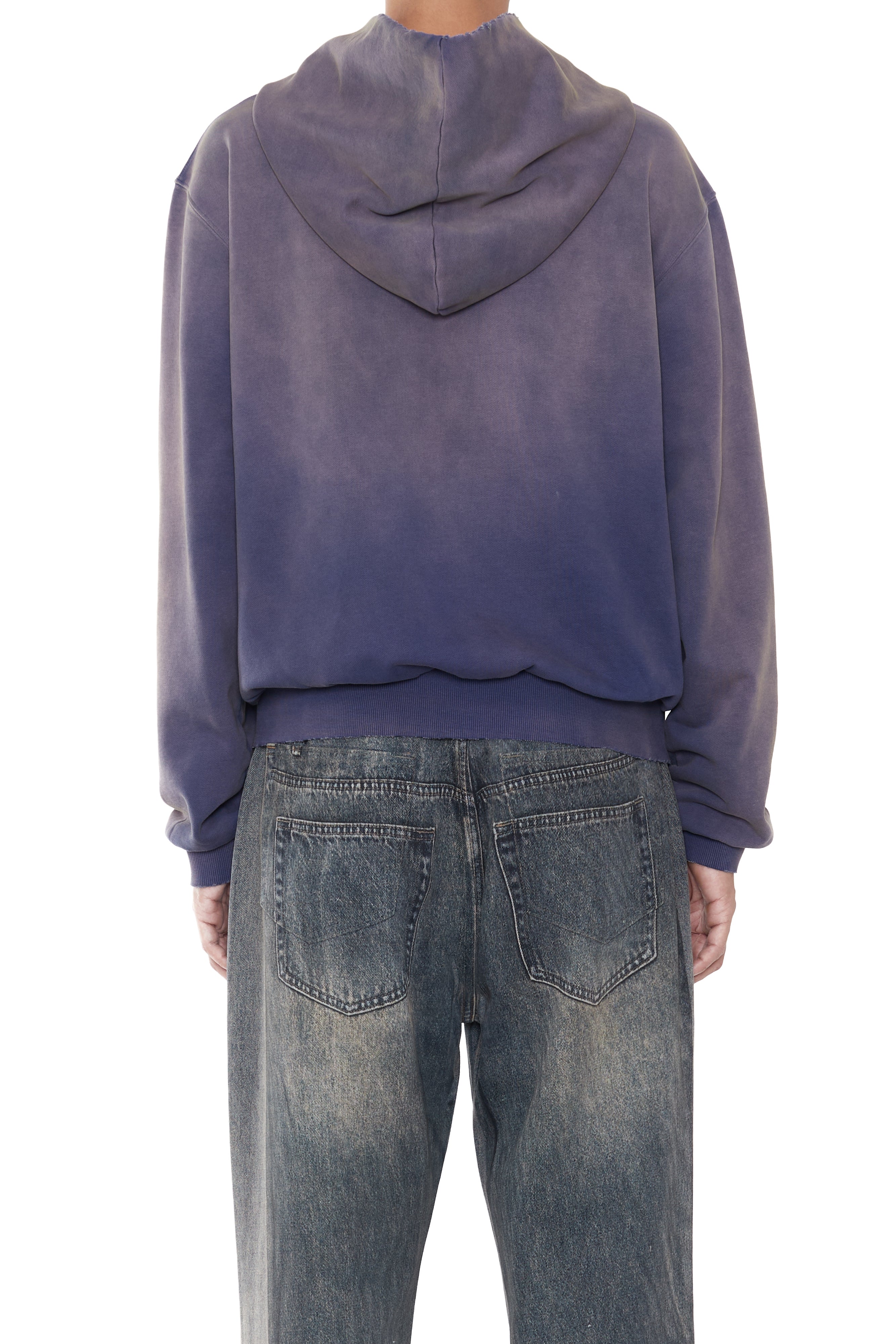 CODA 26SS FADED NAVY DISTRESSED ZIP UP HOODIE