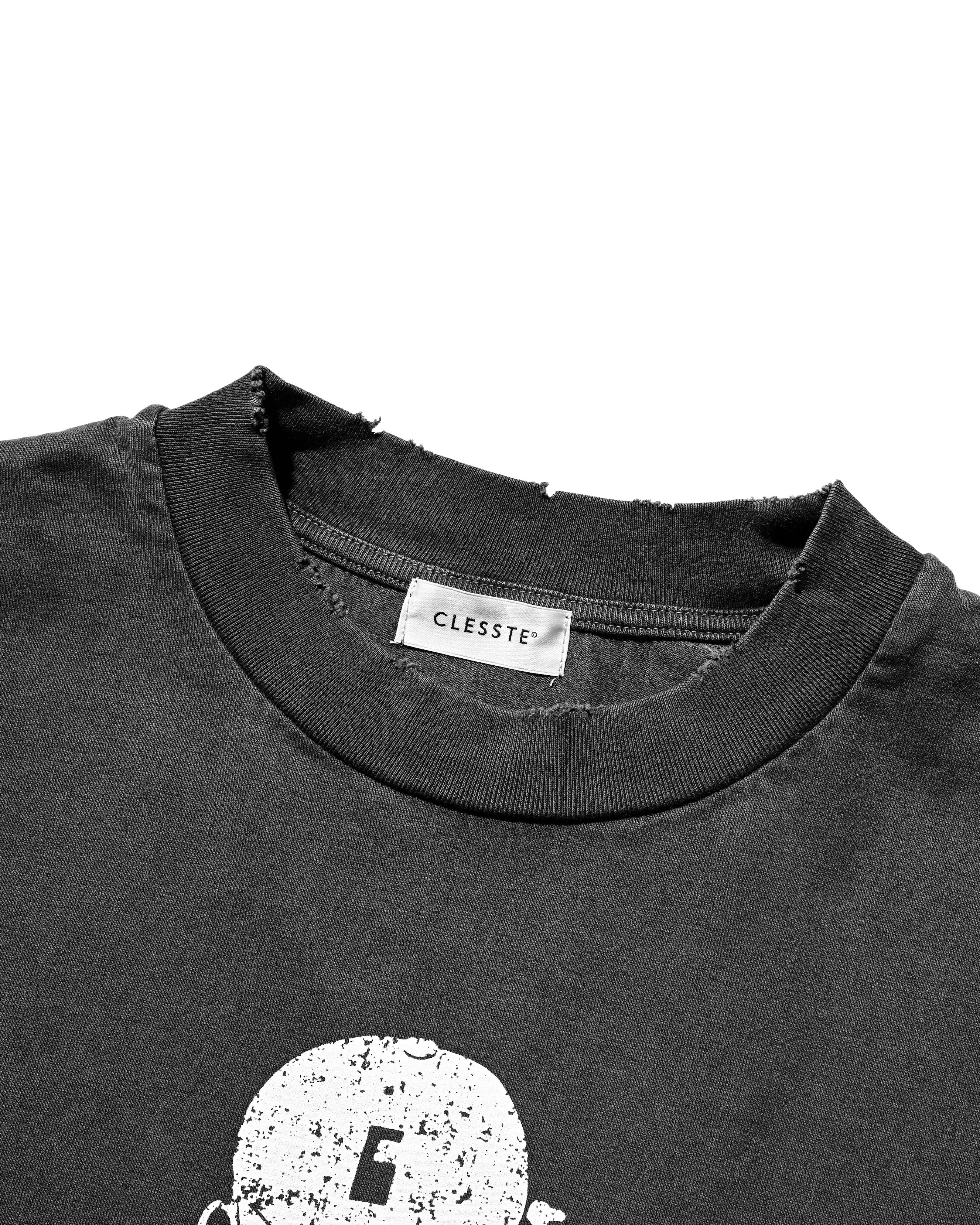 CLESSTE "CLESSTE BOY" PIGMENT DYED S/S T-SHIRT WITH DRAWSTRINGS