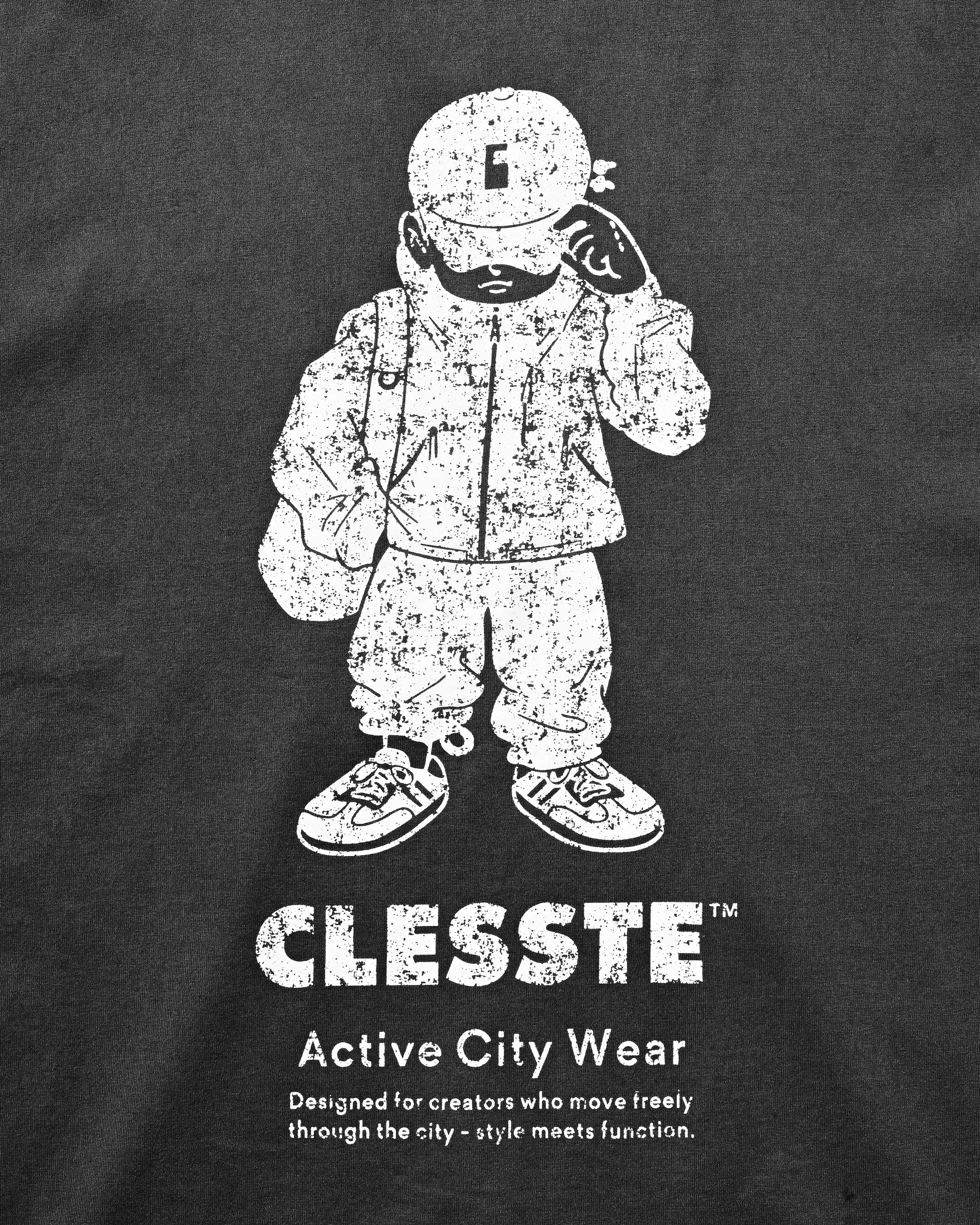 CLESSTE "CLESSTE BOY" PIGMENT DYED S/S T-SHIRT WITH DRAWSTRINGS