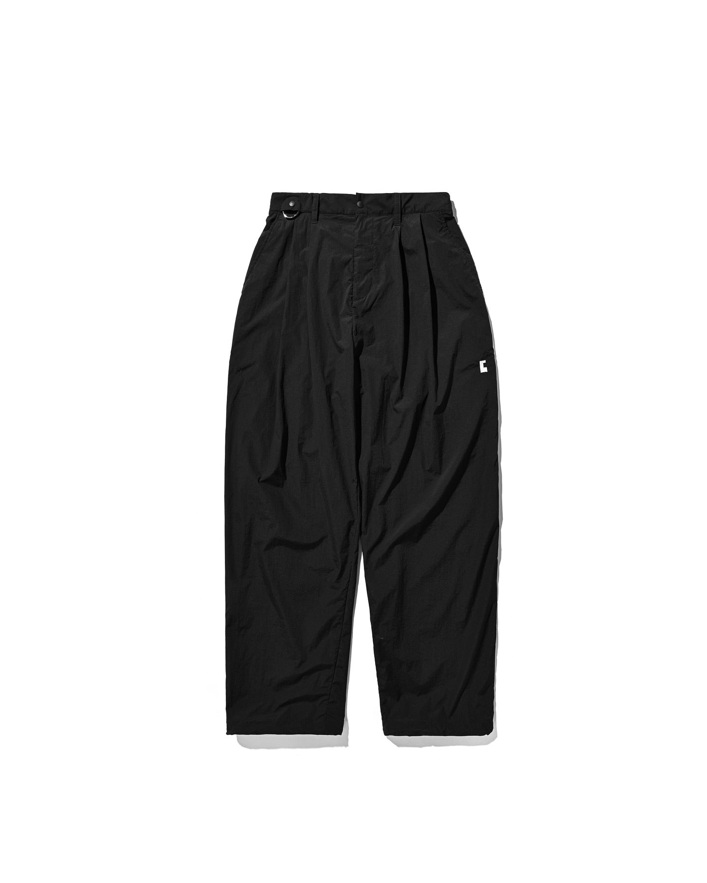 CLESSTE CRISPY NYLON CITY UNIFORM WIDE TAPERED PANTS