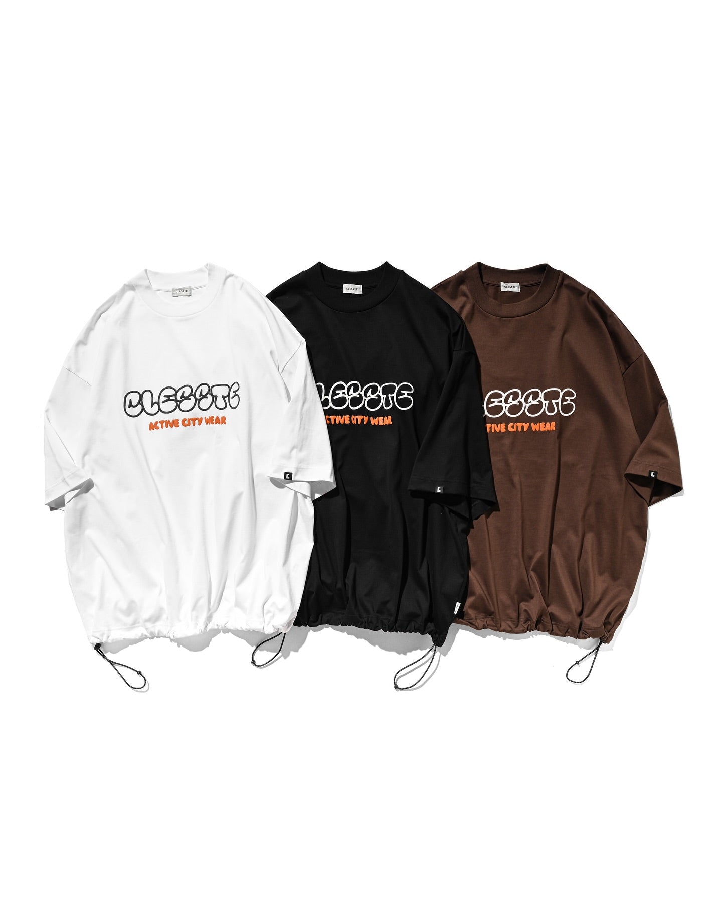 CLESSTE BUBBLE LOGO PRINT MASSIVE T-SHIRT WITH DRAWSTRINGS