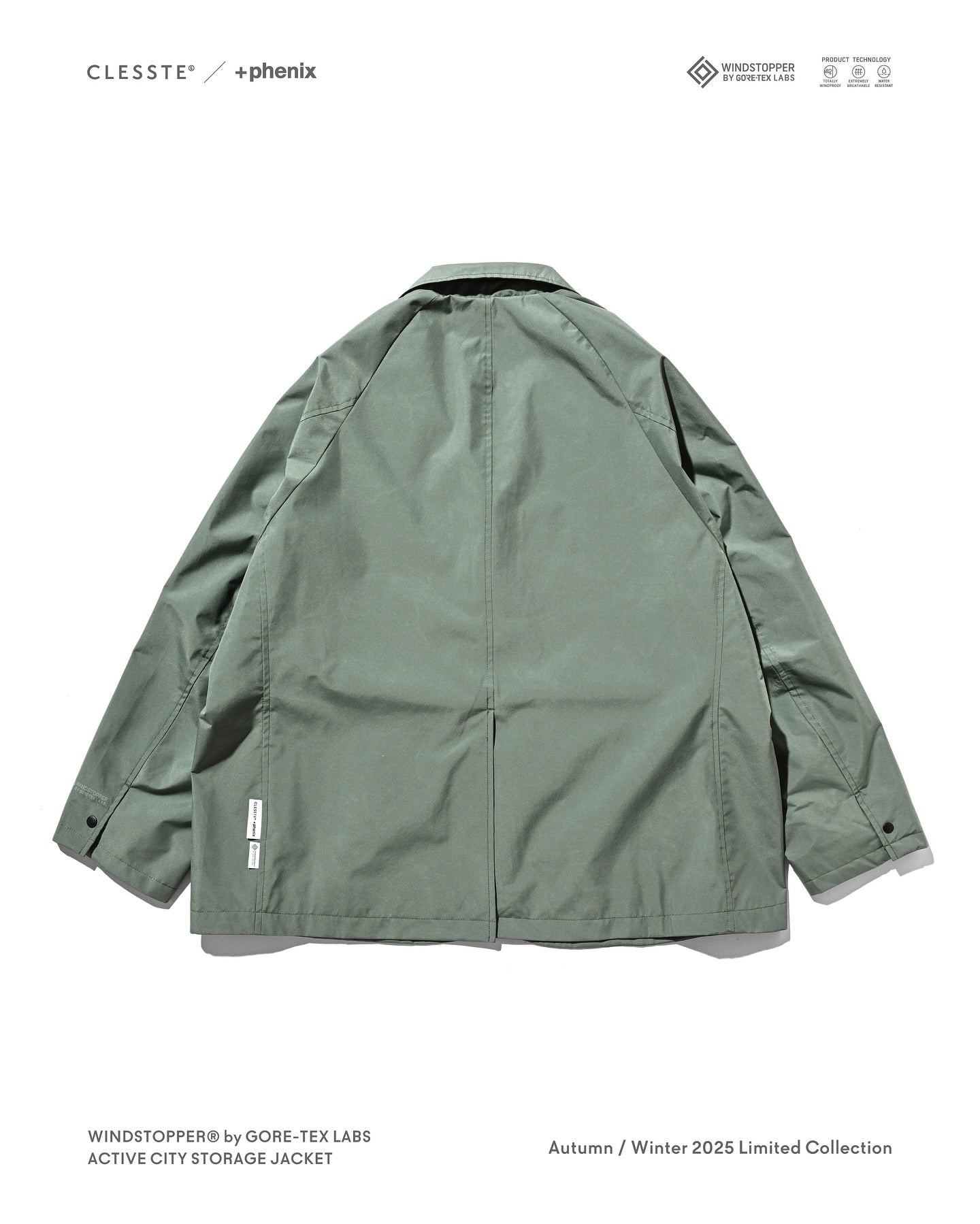 CLESSTE +phenix WINDSTOPPER® by GORE-TEX LABS ACTIVE CITY STORAGE JACKET