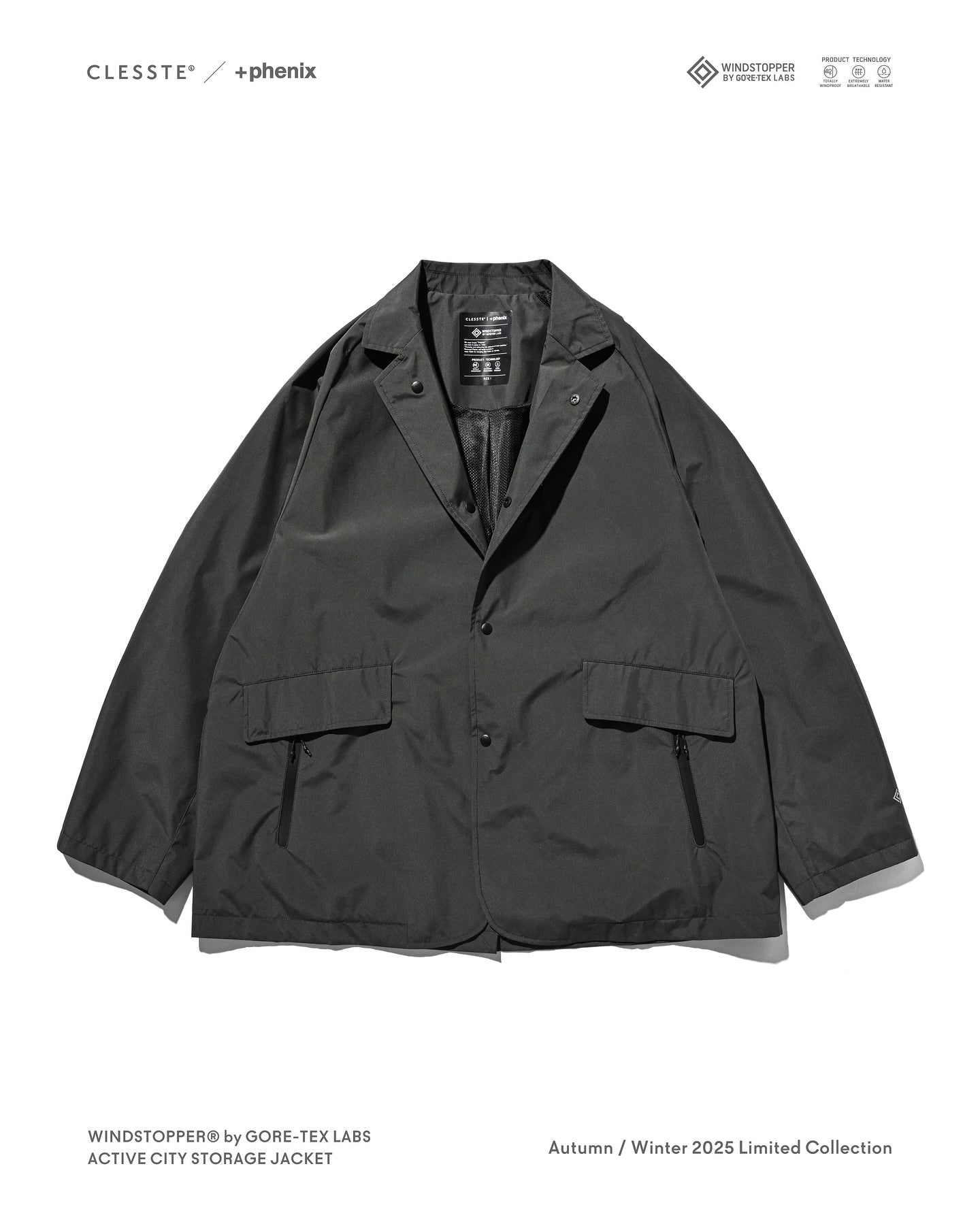 CLESSTE +phenix WINDSTOPPER® by GORE-TEX LABS ACTIVE CITY STORAGE JACKET