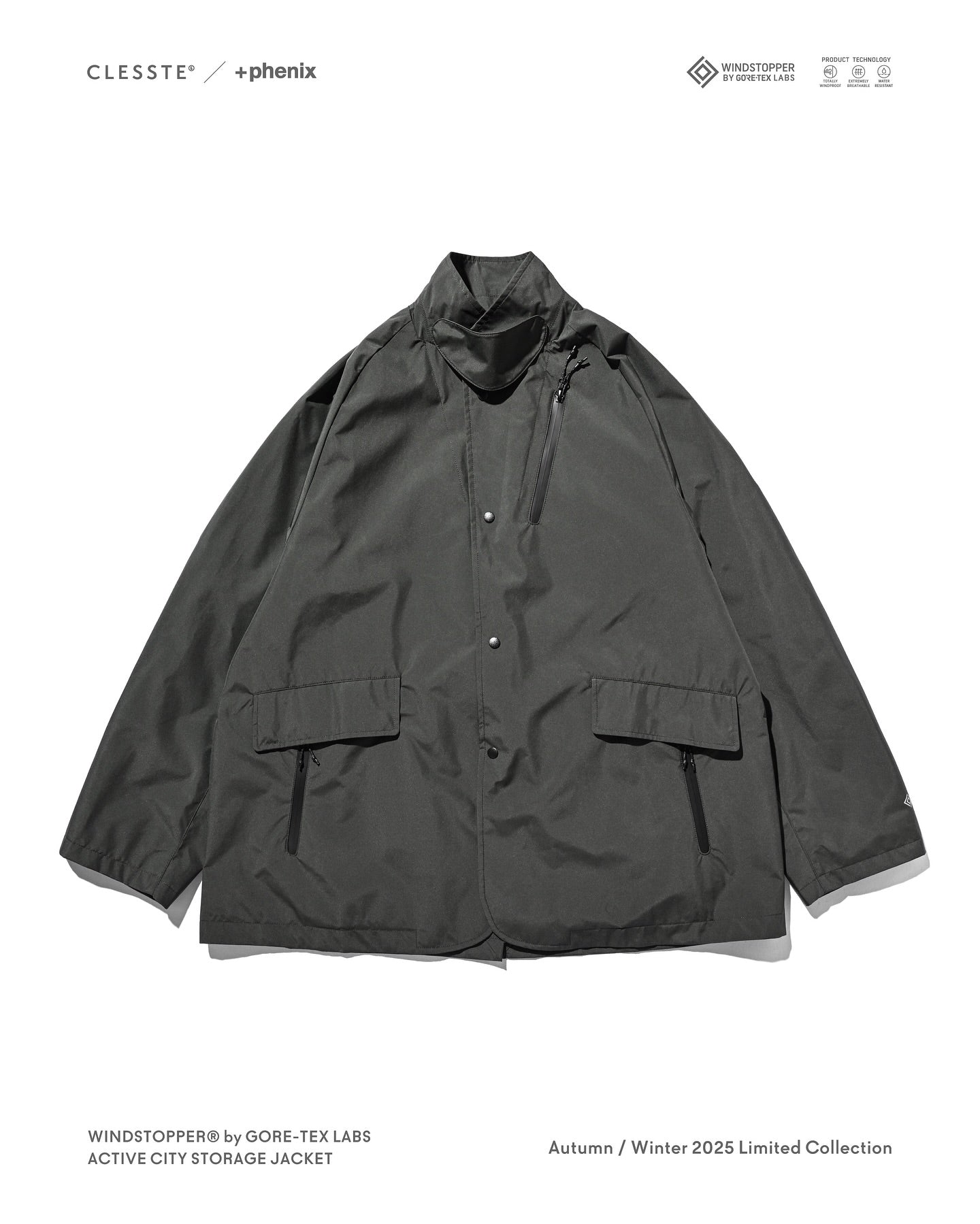 CLESSTE +phenix WINDSTOPPER® by GORE-TEX LABS ACTIVE CITY STORAGE JACKET