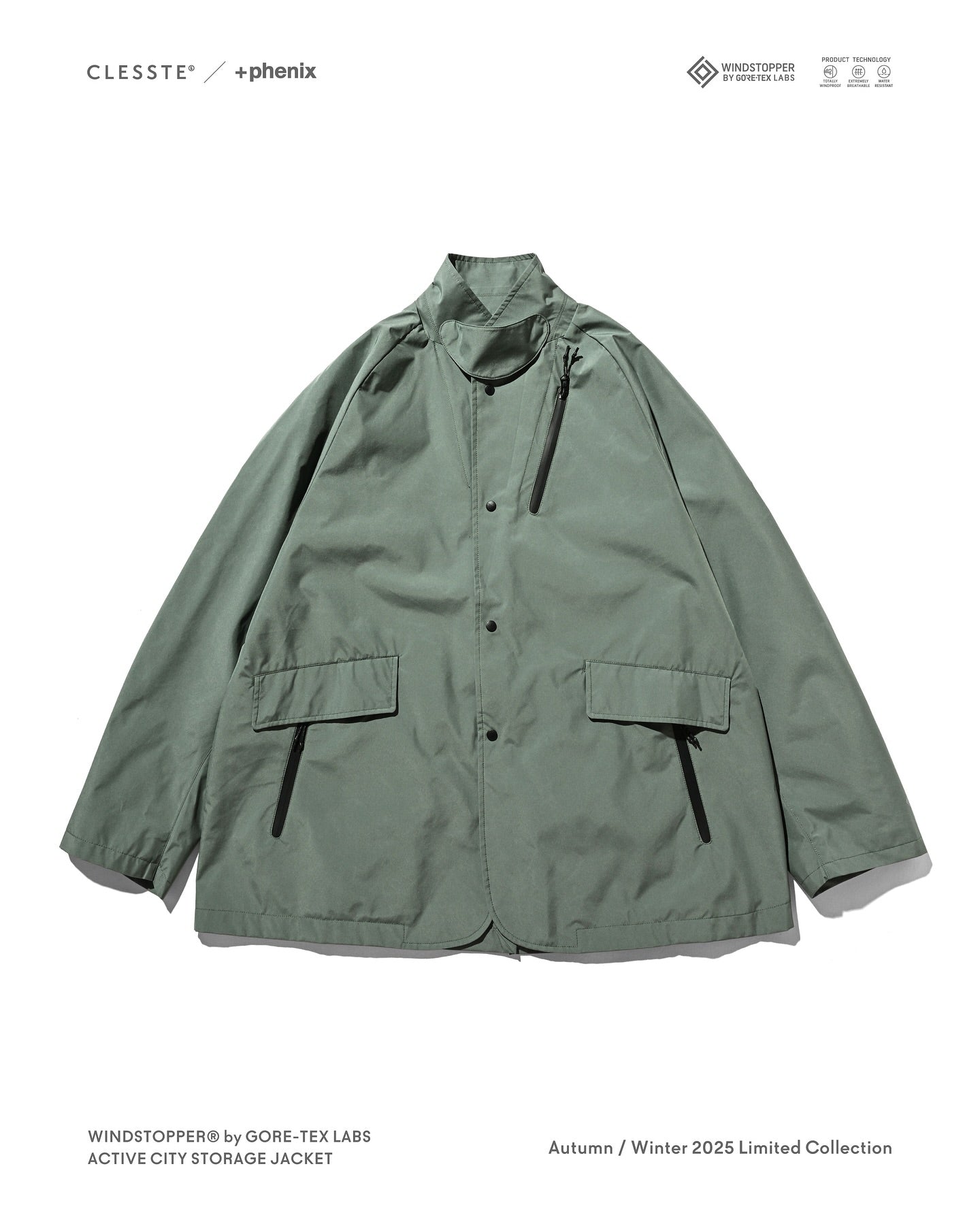 CLESSTE +phenix WINDSTOPPER® by GORE-TEX LABS ACTIVE CITY STORAGE JACKET