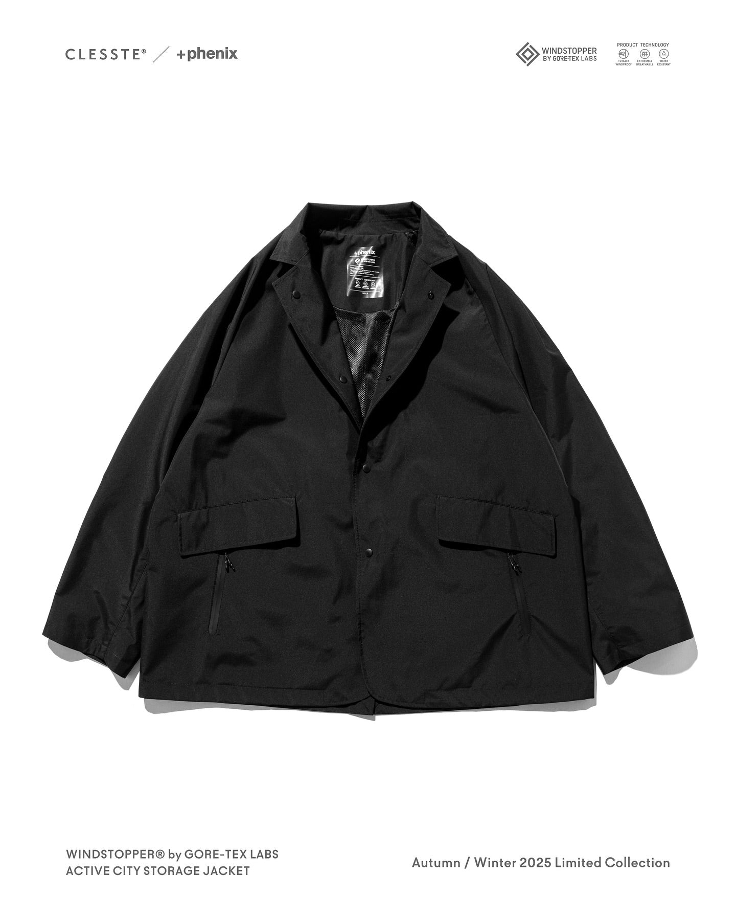 CLESSTE +phenix WINDSTOPPER® by GORE-TEX LABS ACTIVE CITY STORAGE JACKET