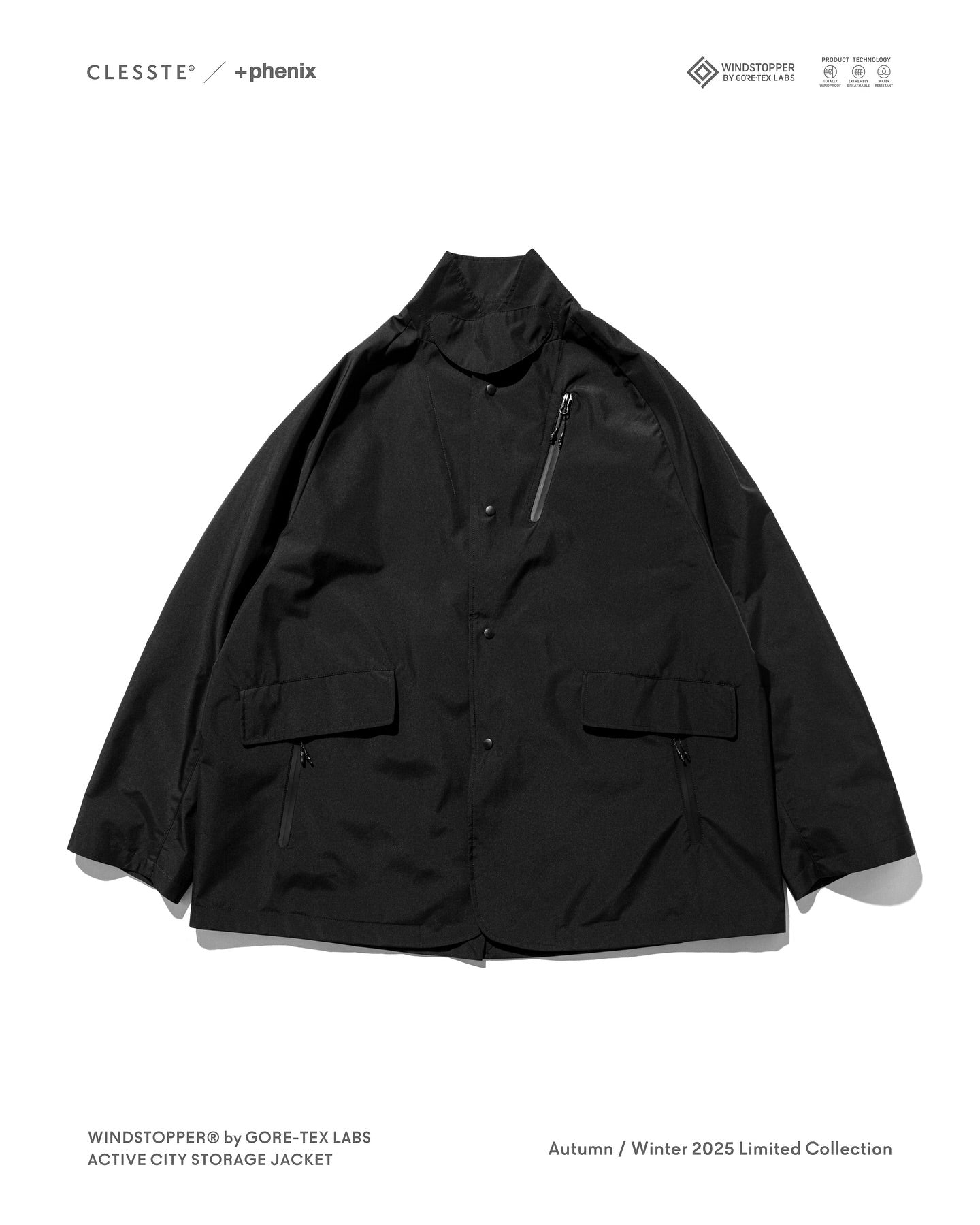 CLESSTE +phenix WINDSTOPPER® by GORE-TEX LABS ACTIVE CITY STORAGE JACKET