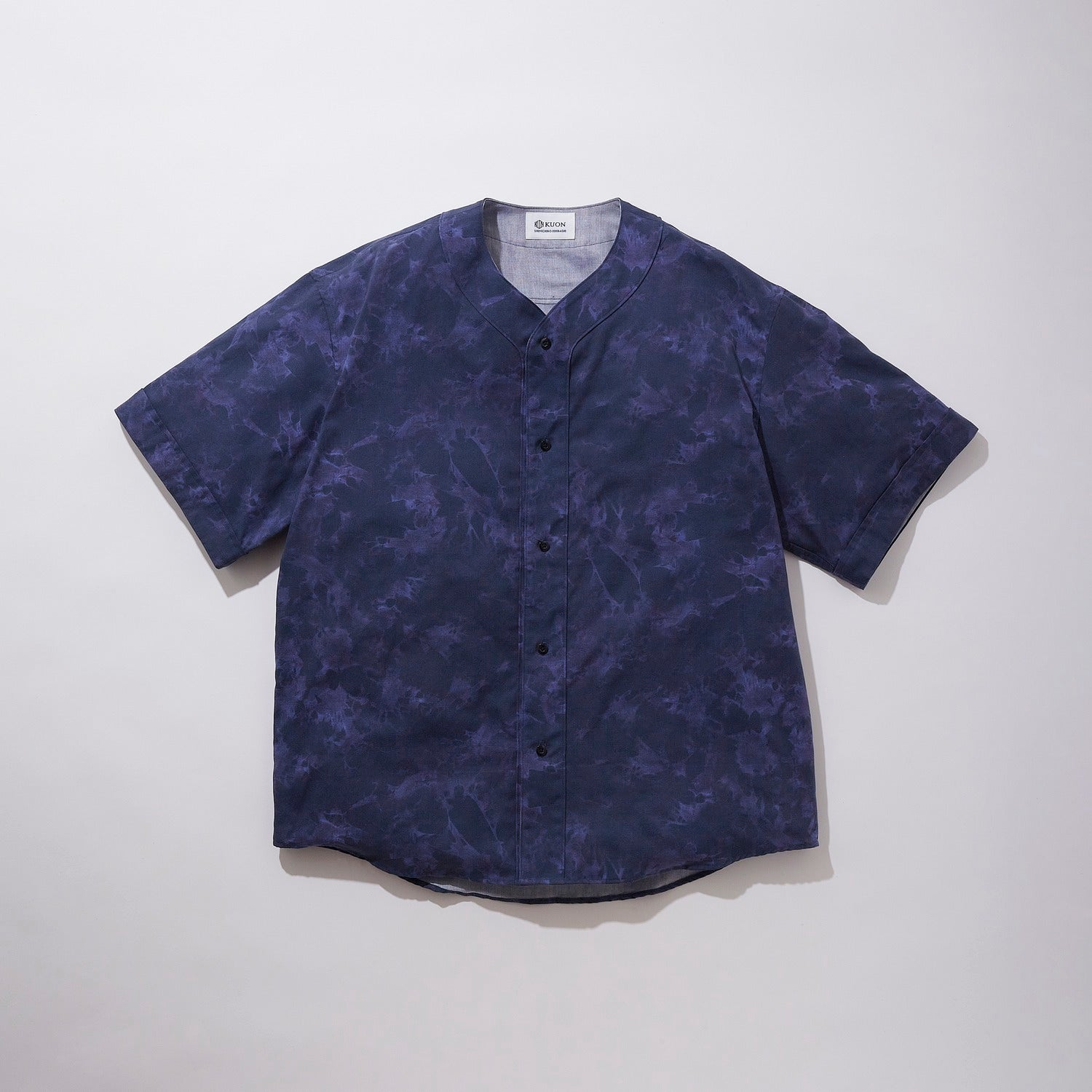 KUON 25SS Mura Shibori Printed Koikuchi Shirt